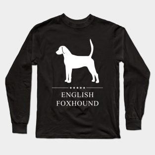 English Foxhound Dog White Silhouette Long Sleeve T-Shirt